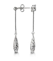 Teardrop Dangle Earrings: White Gold