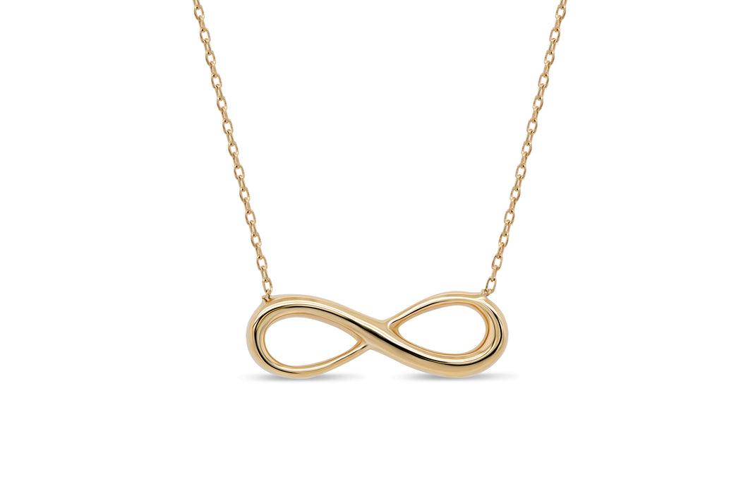 10KT Yellow Gold Polished Infinity Necklace