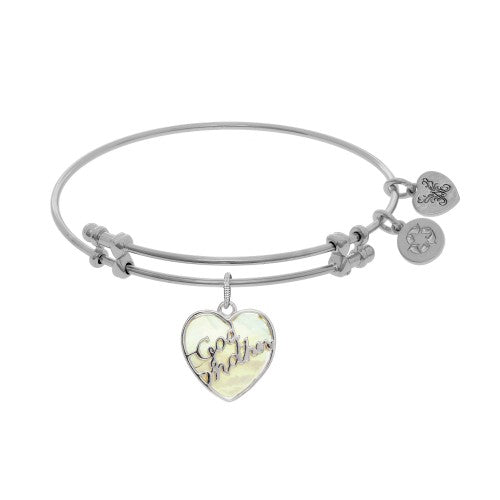 Angelica Brass Pearl Charm Bracelet: God Mother