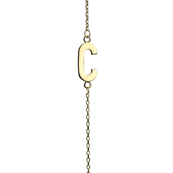 Yellow Gold Letter C Necklace