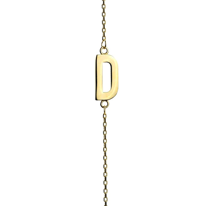 Yellow Gold Letter D Necklace