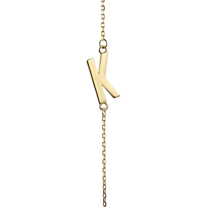 Yellow Gold Letter K Necklace