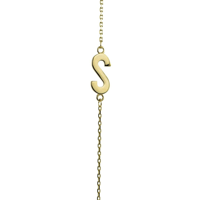Yellow Gold Letter S Necklace
