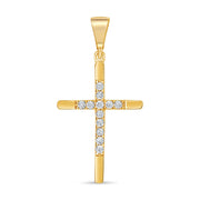 CZ Cross Pendant: Yellow Gold