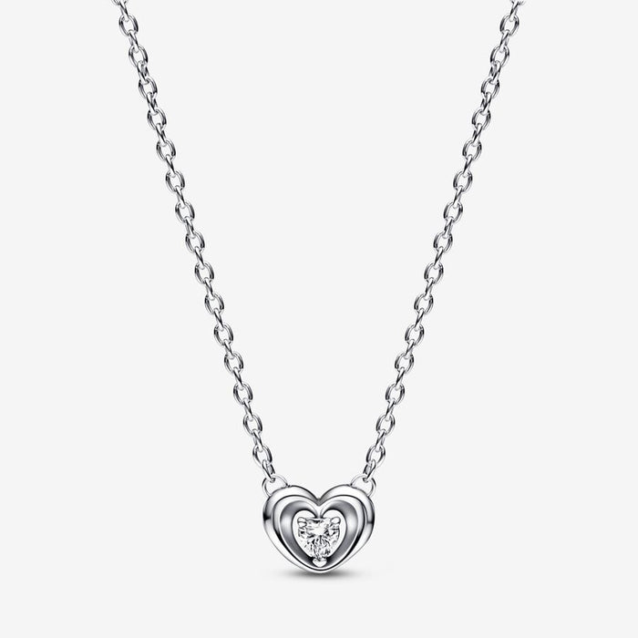 Pandora Radiant Heart & Floating Stone Pendant Collier Necklace