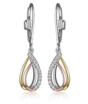 Elle Tri Tone Sterling Silver Ocean Drop Earrings