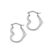 Heart Hoops: White Gold