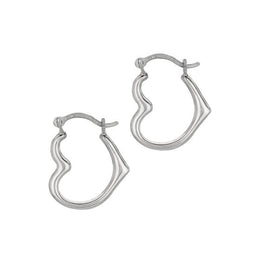 Heart Hoops: White Gold