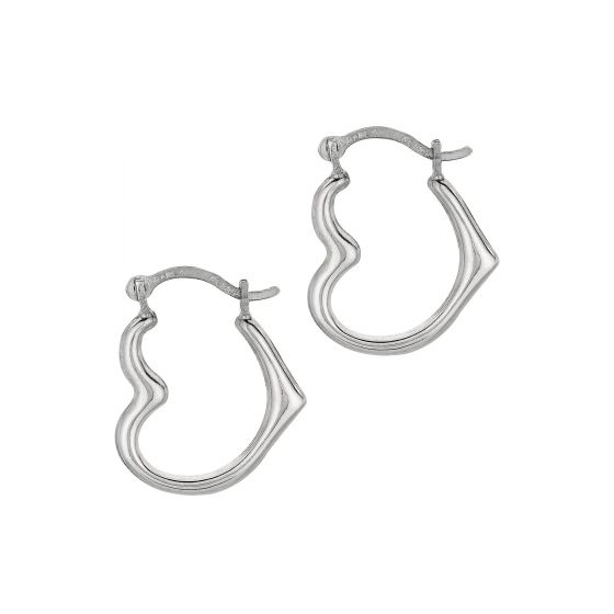 Heart Hoops: White Gold
