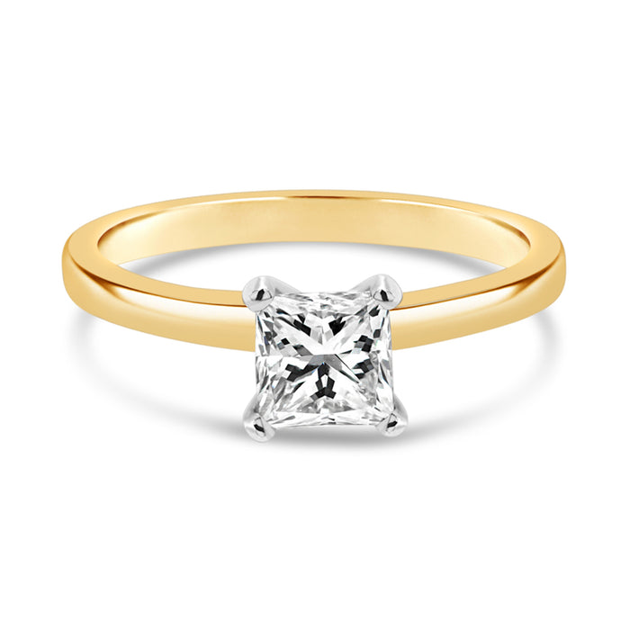 1.00CT Lab Grown Princess Cut Solitaire Engagement Ring