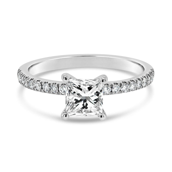1.23CTW Lab Grown Princess Cut Engagement Ring