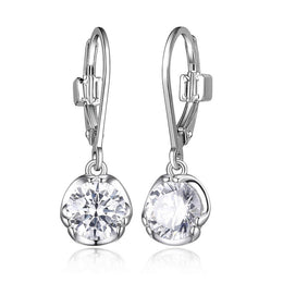 Elle Promise Sterling Silver CZ Drop Earrings