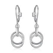 Elle Sterling Silver Lyra Circle Dangle Earrings