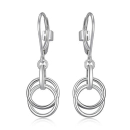Elle Sterling Silver Lyra Circle Dangle Earrings