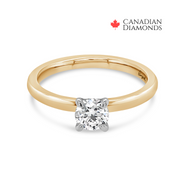 0.50CT Diamond Round Solitaire Engagement Ring: Yellow Gold