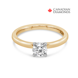 0.50CT Diamond Round Solitaire Engagement Ring: Yellow Gold