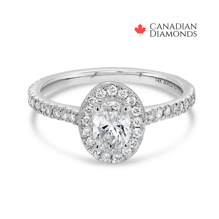 0.95CT Diamond Oval Engagement Ring