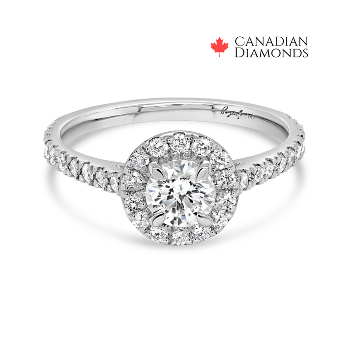 0.95CT Diamond Round Engagement Ring