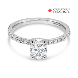 0.95CT T.D.W Oval Engagement Ring