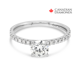 0.95CT Diamond Round Engagement Ring