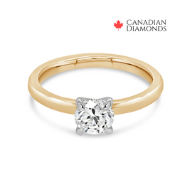 0.70CT Diamond Round Solitaire Engagement Ring: Yellow Gold