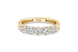 1.00CT 5 Stone Ring: Yellow Gold