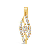 Wave CZ Pendant: Yellow Gold