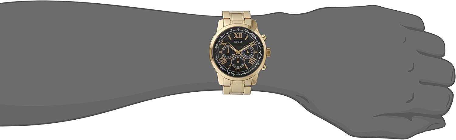 Guess Men's Chronograph Watch: Black/Gold