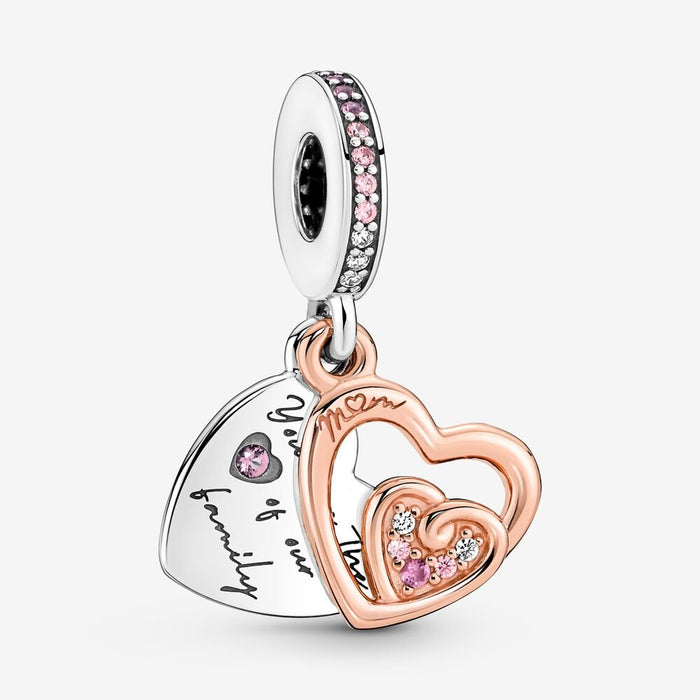 Entwined Double Heart Dangle Charm