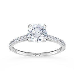 Petite Diamond Cathedral Engagement Ring