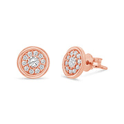 Circle CZ Earrings: Rose Gold