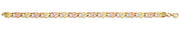 10K Tri-Tone White, Rose & Yellow Gold Thin Bracelet