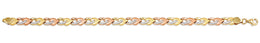 10K Tri-Tone White, Rose & Yellow Gold Thin Bracelet