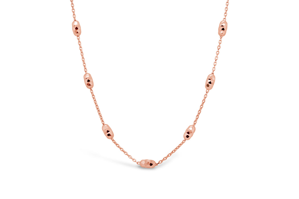 Rose Gold Diamond Cut Beaded Necklace