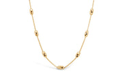 Yellow Gold Diamond Cut Beaded Necklace