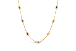 Yellow Gold Diamond Cut Beaded Necklace