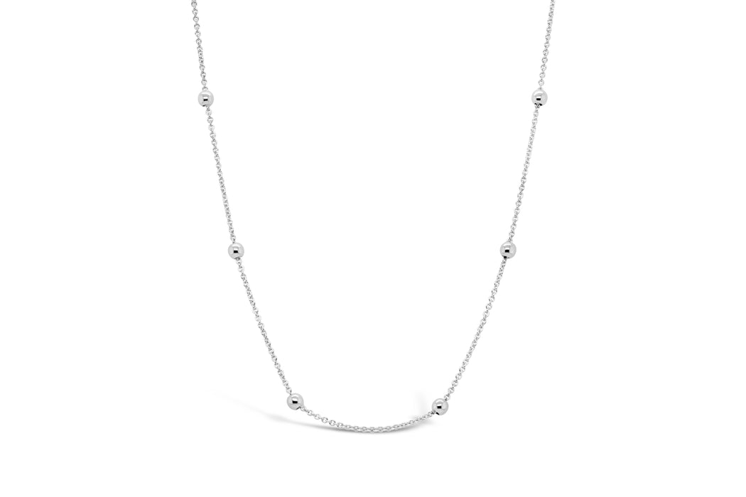 White Gold Beaded Necklace