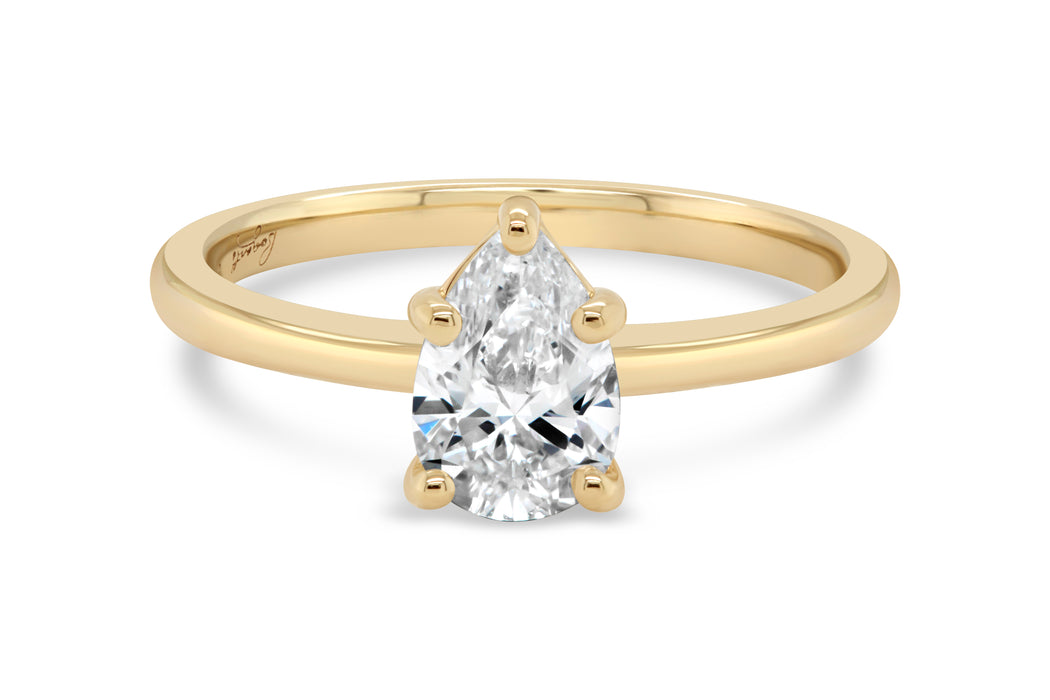 0.91CT Lab Grown Pear Engagement Ring