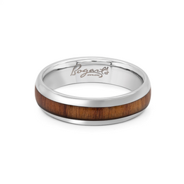 Bogart's Wood & Silver Tungsten Men's Wedding Band