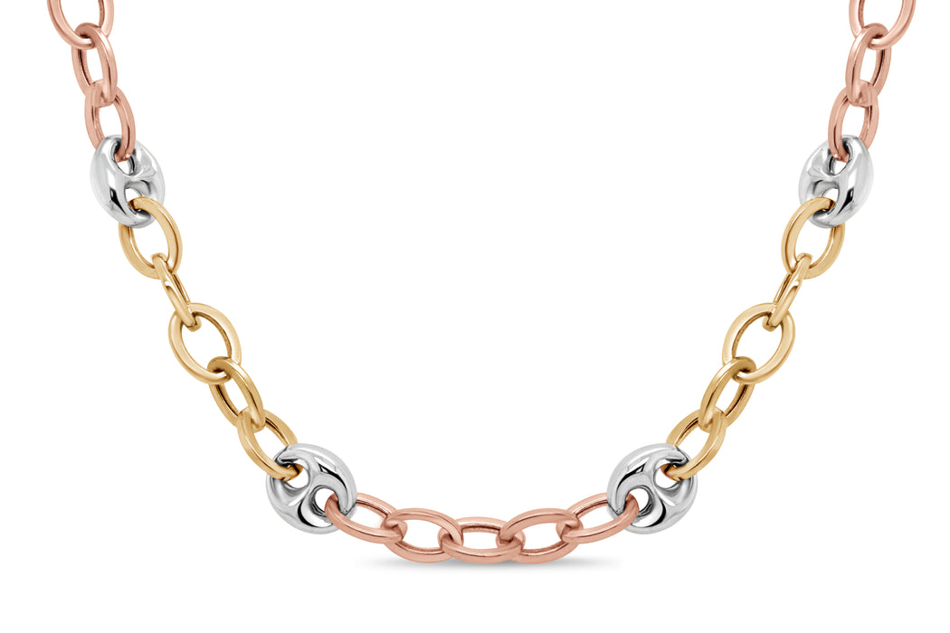 Tri-Gold Circle Link Chain
