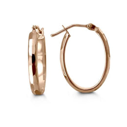 18mm Elongated Hoops: Rose Gold
