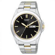 Citizen Men's Quartz Two-Tone Watch: Silver/Black