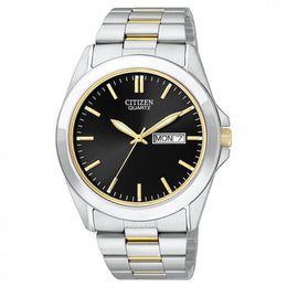Citizen Men's Quartz Two-Tone Watch: Silver/Black