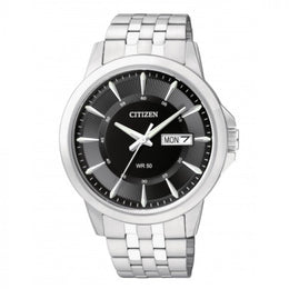 Citizen Men's Quartz Watch: Silver/Black