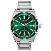 Citizen Men's Brycen Watch: Silver/Green