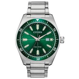 Citizen Men's Brycen Watch: Silver/Green