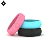 Crossflex 6MM Silicone Wedding Rings – Pink, Light Blue, Black
