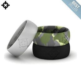 CrossFlex 8MM Silicone Wedding Rings – Silver, Camo, Black