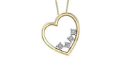 Yellow Gold Heart Diamond Necklace