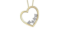Yellow Gold Heart Diamond Necklace